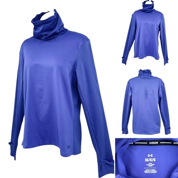 Under Armour Run Long Sleeve Activewear Cold Gear Turtle Neck Thermal Gorpcore L - Picture 1 of 9